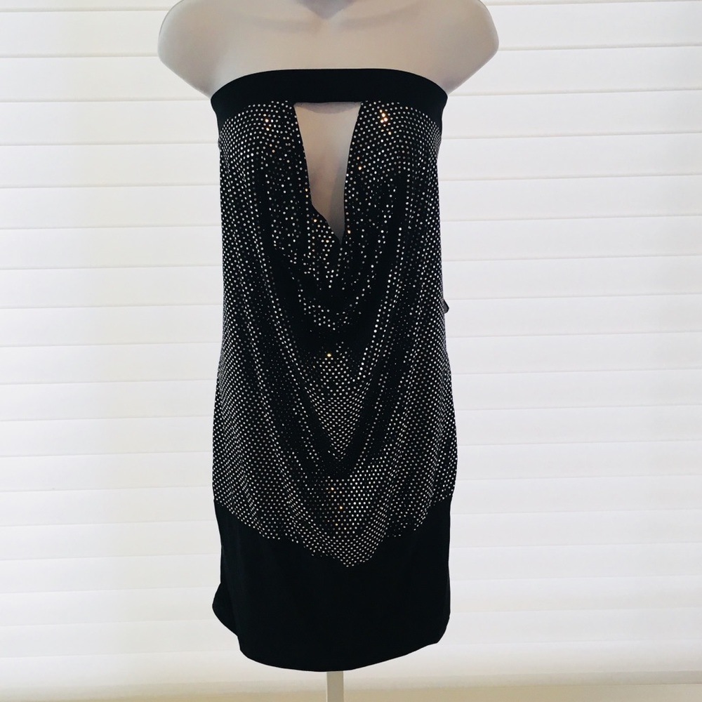 Wet Seal Black and Sliver Dotted Dress